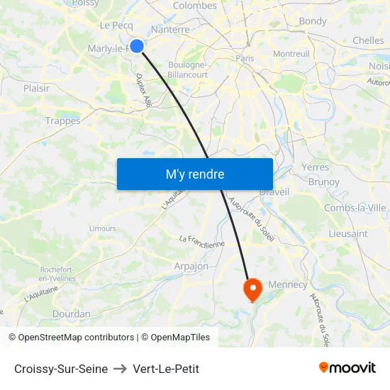Croissy-Sur-Seine to Vert-Le-Petit map