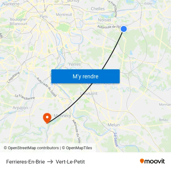 Ferrieres-En-Brie to Vert-Le-Petit map