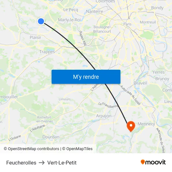 Feucherolles to Vert-Le-Petit map