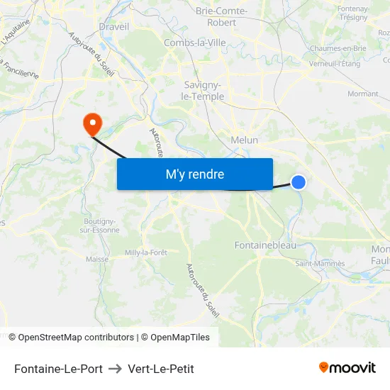 Fontaine-Le-Port to Vert-Le-Petit map