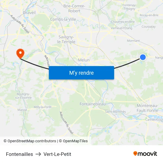 Fontenailles to Vert-Le-Petit map