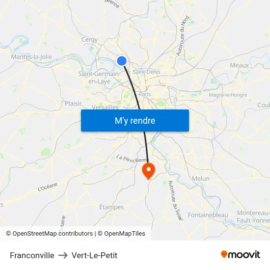 Franconville to Vert-Le-Petit map