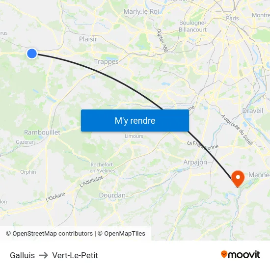 Galluis to Vert-Le-Petit map