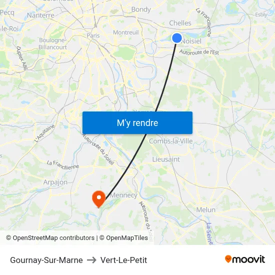 Gournay-Sur-Marne to Vert-Le-Petit map