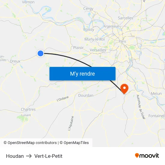 Houdan to Vert-Le-Petit map