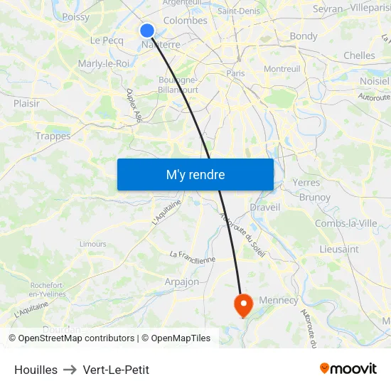Houilles to Vert-Le-Petit map