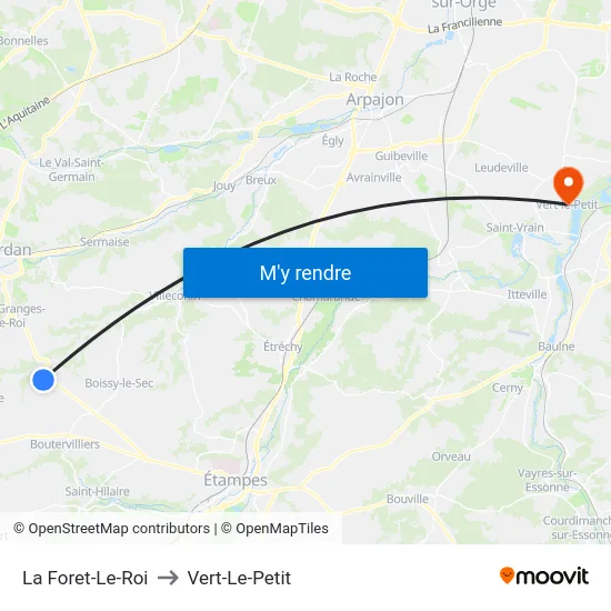 La Foret-Le-Roi to Vert-Le-Petit map