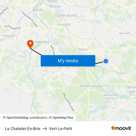 Le Chatelet-En-Brie to Vert-Le-Petit map