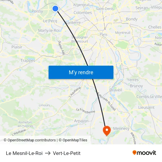 Le Mesnil-Le-Roi to Vert-Le-Petit map