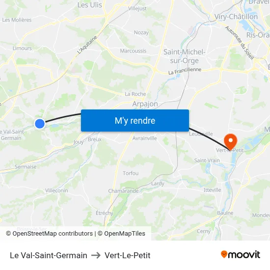 Le Val-Saint-Germain to Vert-Le-Petit map