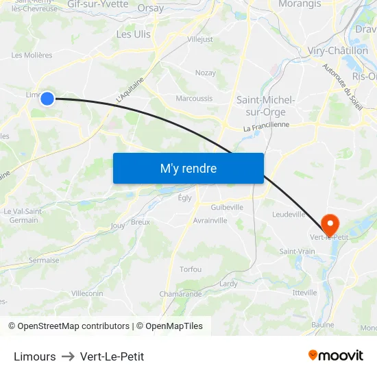 Limours to Vert-Le-Petit map