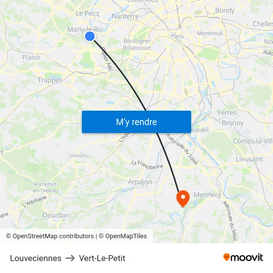 Louveciennes to Vert-Le-Petit map