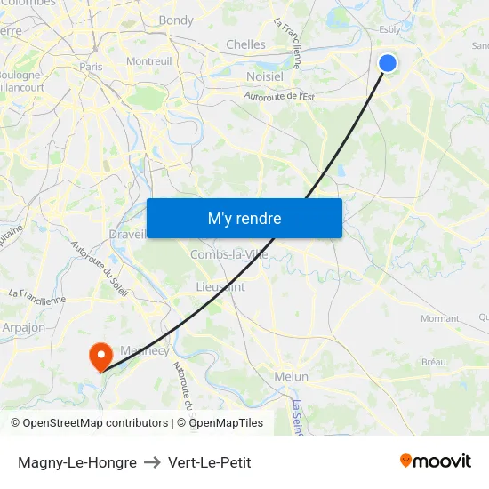 Magny-Le-Hongre to Vert-Le-Petit map