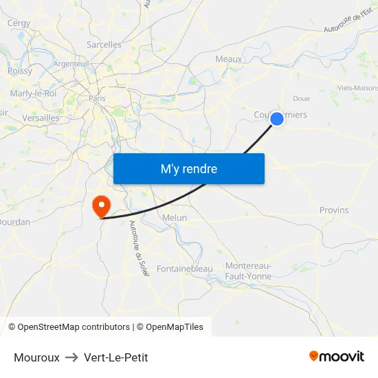 Mouroux to Vert-Le-Petit map