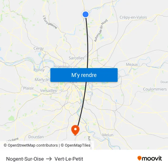 Nogent-Sur-Oise to Vert-Le-Petit map