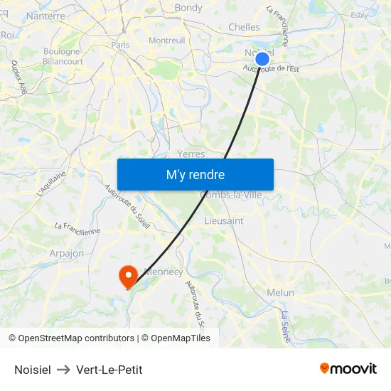 Noisiel to Vert-Le-Petit map