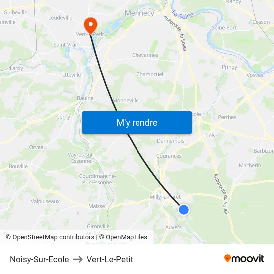 Noisy-Sur-Ecole to Vert-Le-Petit map
