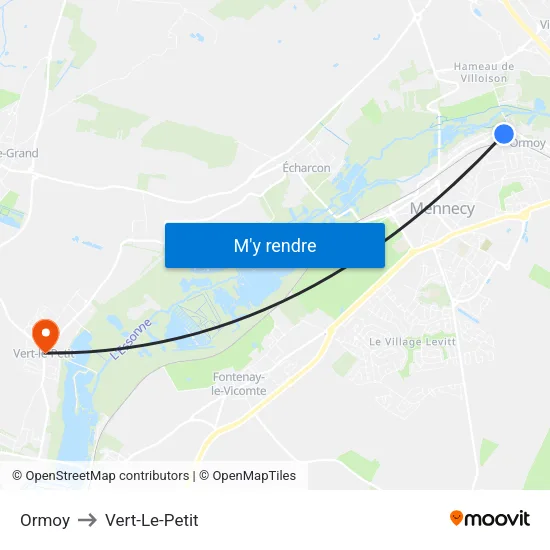 Ormoy to Vert-Le-Petit map