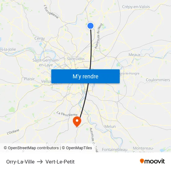 Orry-La-Ville to Vert-Le-Petit map