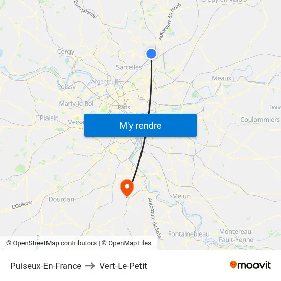 Puiseux-En-France to Vert-Le-Petit map
