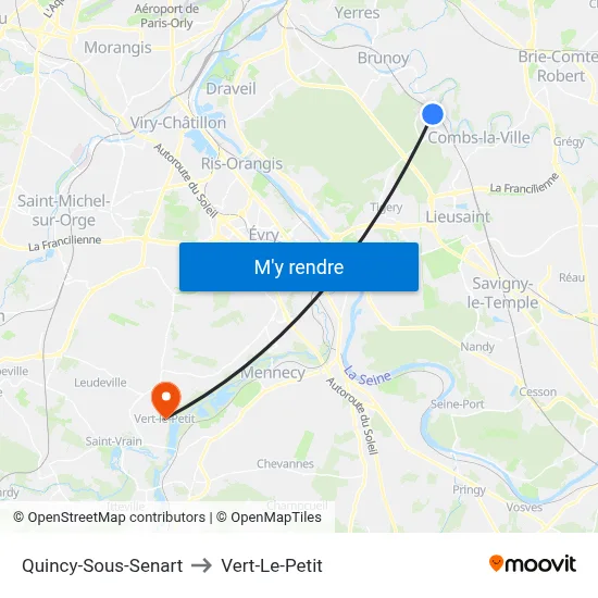 Quincy-Sous-Senart to Vert-Le-Petit map