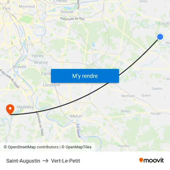 Saint-Augustin to Vert-Le-Petit map