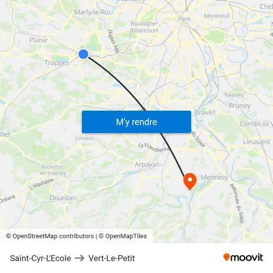 Saint-Cyr-L'Ecole to Vert-Le-Petit map