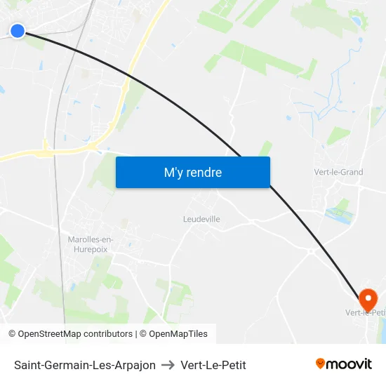 Saint-Germain-Les-Arpajon to Vert-Le-Petit map