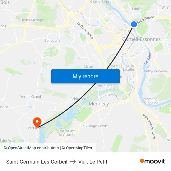 Saint-Germain-Les-Corbeil to Vert-Le-Petit map