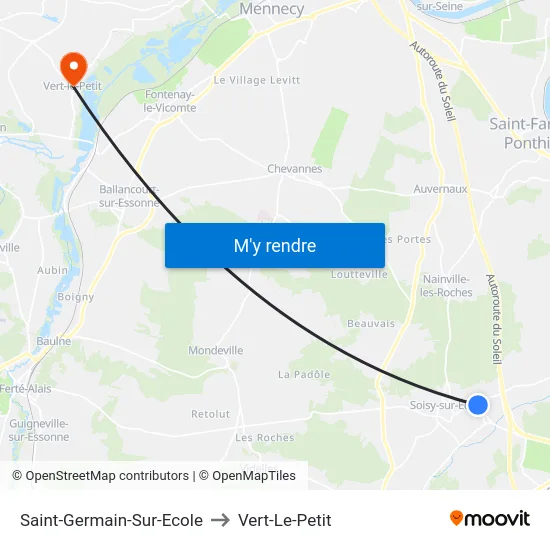 Saint-Germain-Sur-Ecole to Vert-Le-Petit map