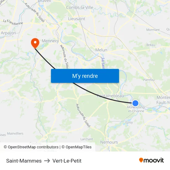 Saint-Mammes to Vert-Le-Petit map