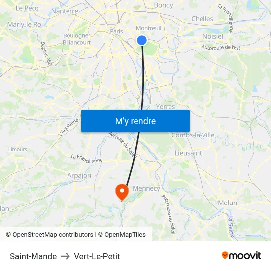 Saint-Mande to Vert-Le-Petit map