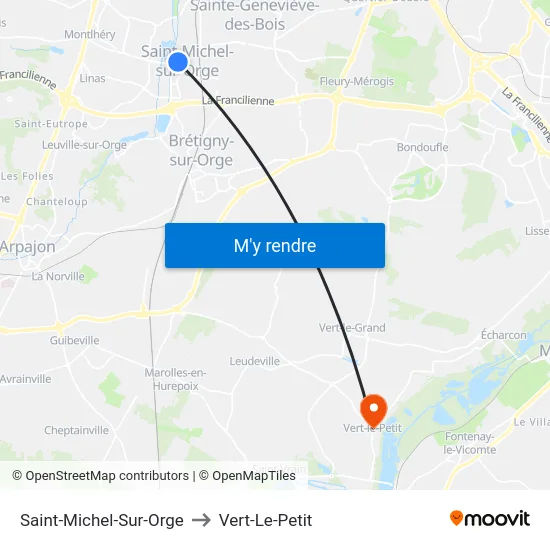 Saint-Michel-Sur-Orge to Vert-Le-Petit map