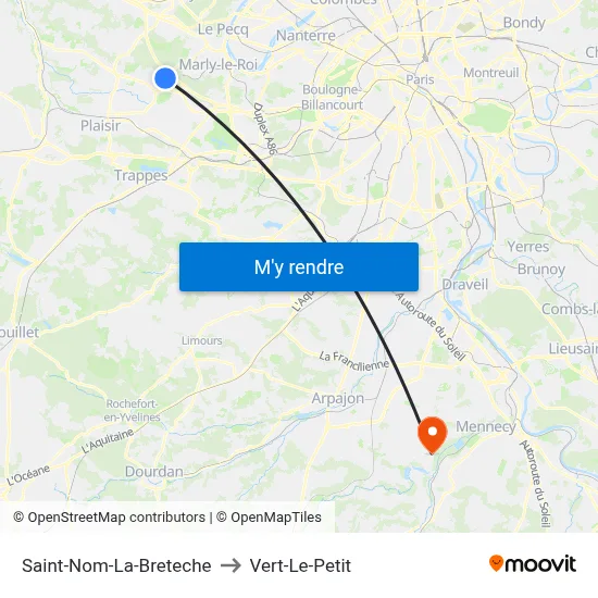 Saint-Nom-La-Breteche to Vert-Le-Petit map