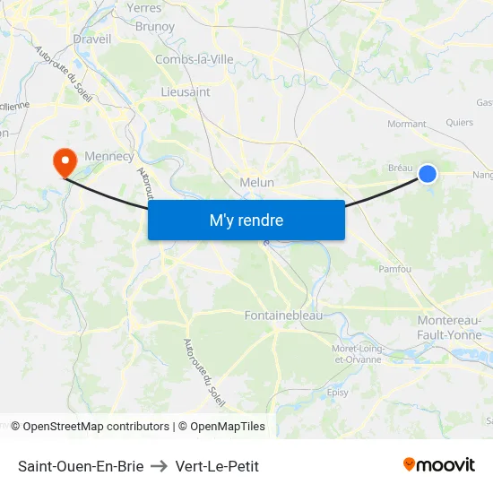 Saint-Ouen-En-Brie to Vert-Le-Petit map