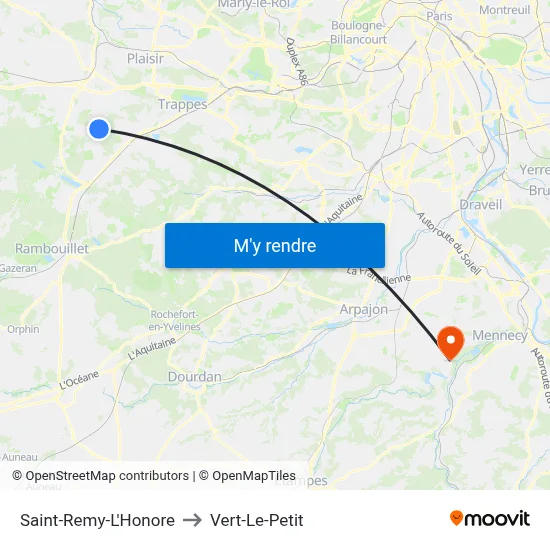 Saint-Remy-L'Honore to Vert-Le-Petit map