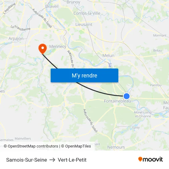 Samois-Sur-Seine to Vert-Le-Petit map