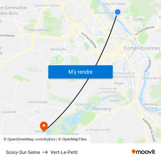 Soisy-Sur-Seine to Vert-Le-Petit map