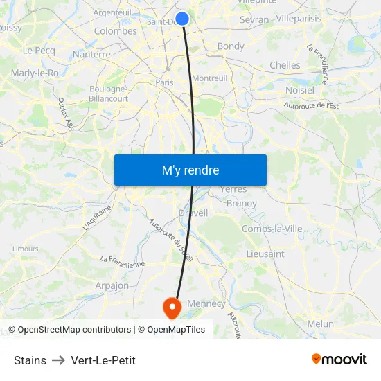 Stains to Vert-Le-Petit map