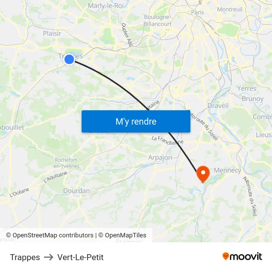 Trappes to Vert-Le-Petit map