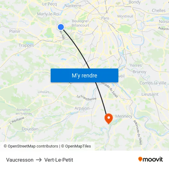 Vaucresson to Vert-Le-Petit map