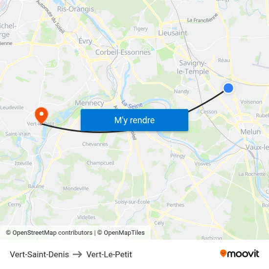Vert-Saint-Denis to Vert-Le-Petit map
