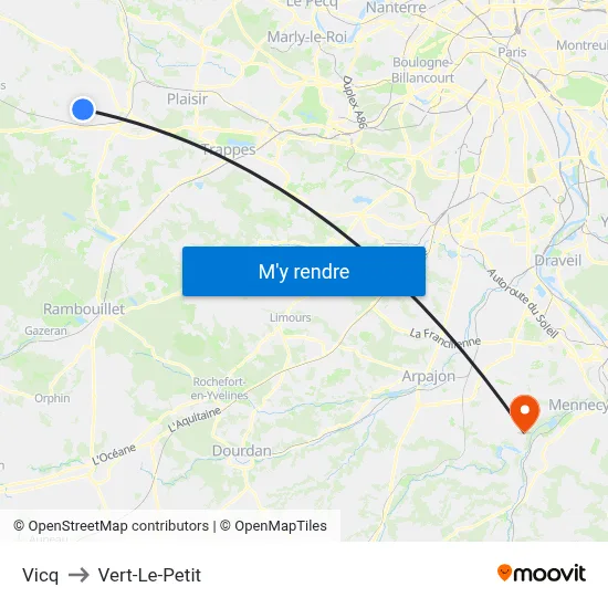 Vicq to Vert-Le-Petit map