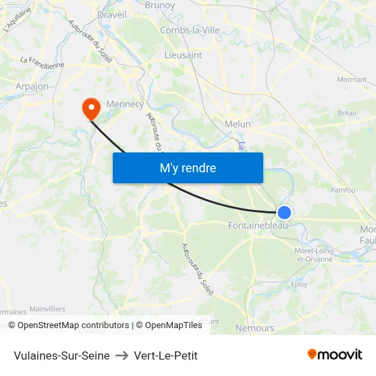 Vulaines-Sur-Seine to Vert-Le-Petit map