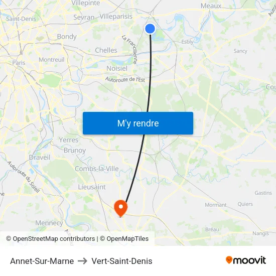Annet-Sur-Marne to Vert-Saint-Denis map
