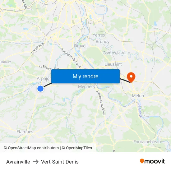 Avrainville to Vert-Saint-Denis map