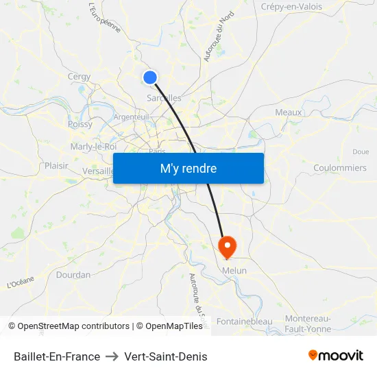 Baillet-En-France to Vert-Saint-Denis map
