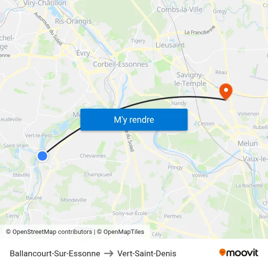 Ballancourt-Sur-Essonne to Vert-Saint-Denis map