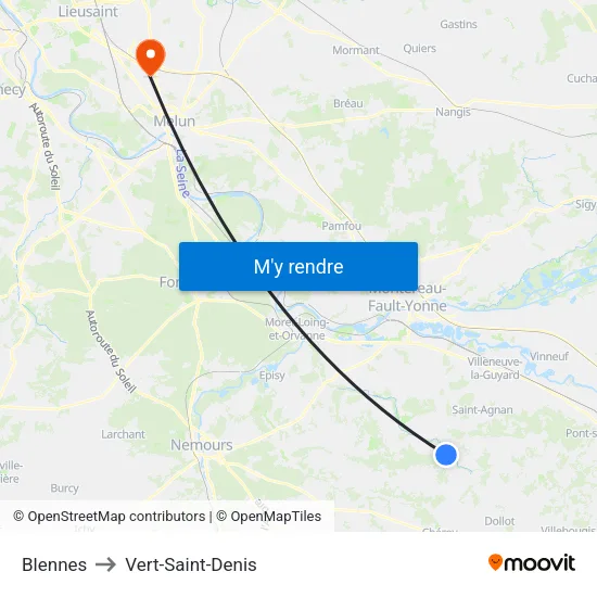 Blennes to Vert-Saint-Denis map
