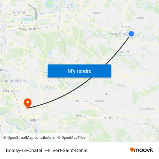 Boissy-Le-Chatel to Vert-Saint-Denis map
